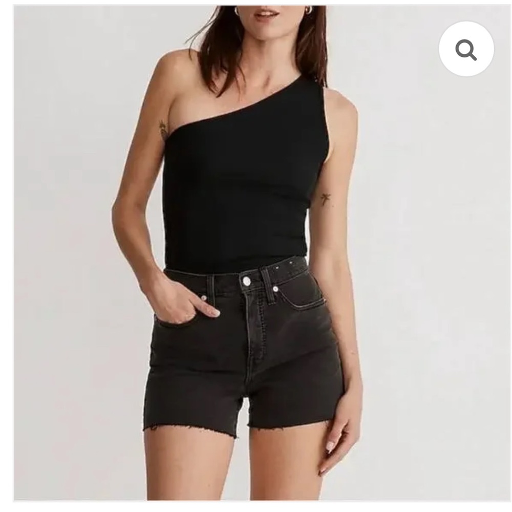 Madewell High-Waist Black Denim Shorts